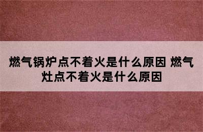 燃气锅炉点不着火是什么原因 燃气灶点不着火是什么原因